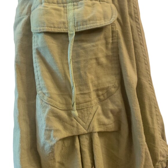 IGUANE CREATION - Bohemian Green linen midi dress transformable  - Size 2 - Picture 2 of 8